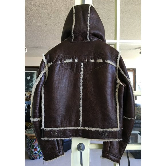 Brand New VOYAGE PASSION Vintage 'KING' SHEARLING HOODED JACKET Sz 50 EURM